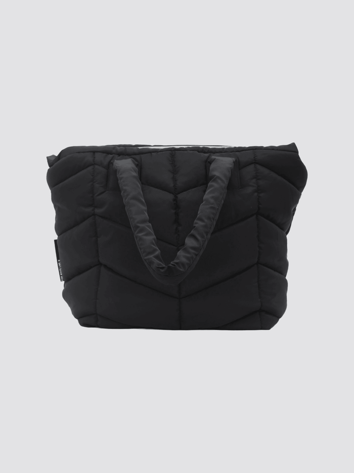 Fine White Line Padded Tote Bag - Bascora