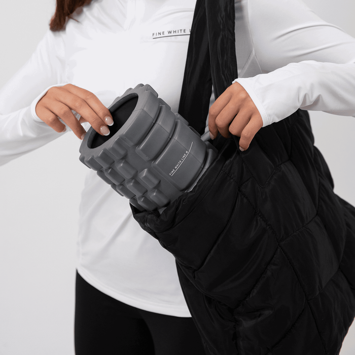 Fine White Line Padded Tote Bag - Bascora