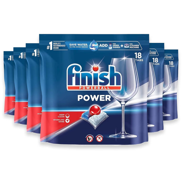 Finish Power Dishwasher Tabs - 18ct - 6 Pack
