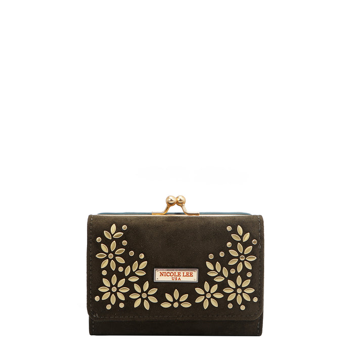 FLORAL LEAF COMPACT WALLET