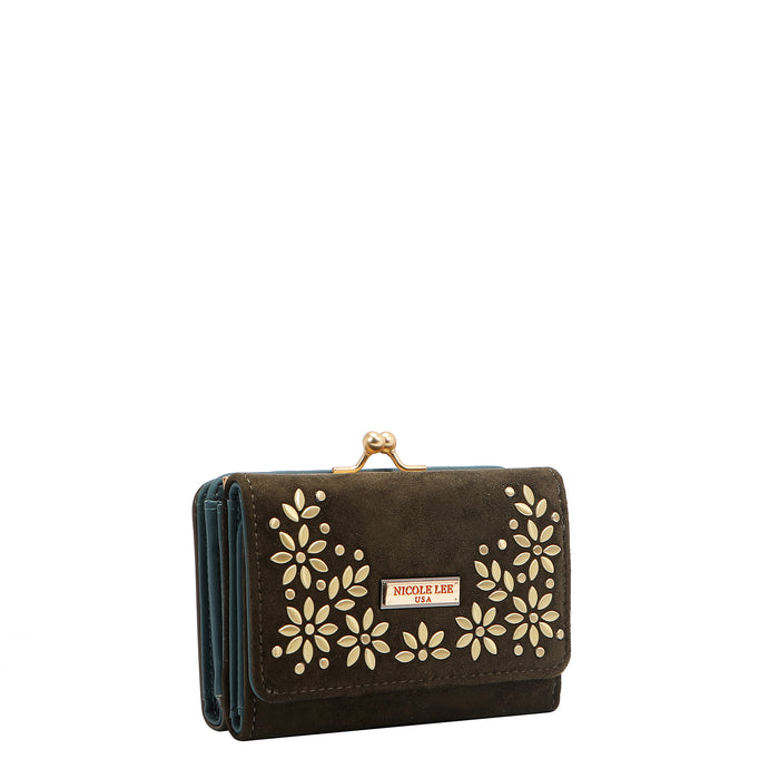 FLORAL LEAF COMPACT WALLET