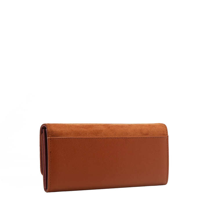 FLORAL LEAF TRIFOLD LONG WALLET