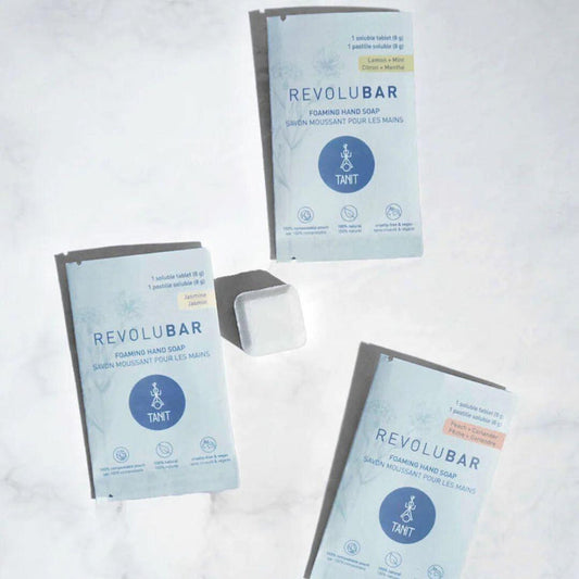 Tanit foaming hand soap tablets pouch – plastic-free refill option available at Greenbriar Market Calgary
