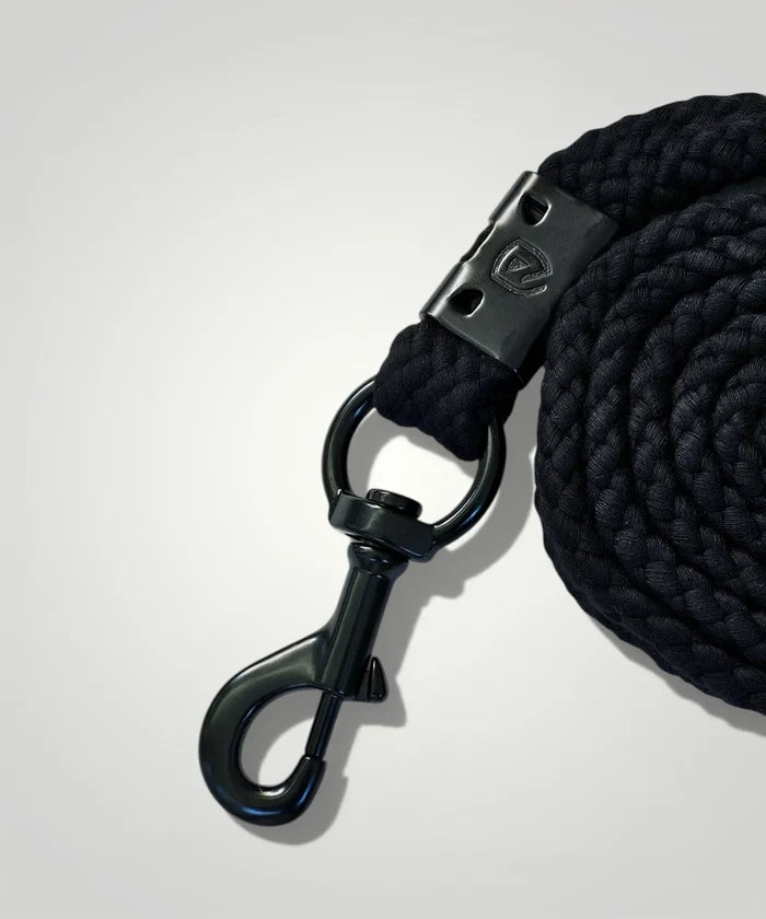 Führstrick schwarz mit Karabinerhaken