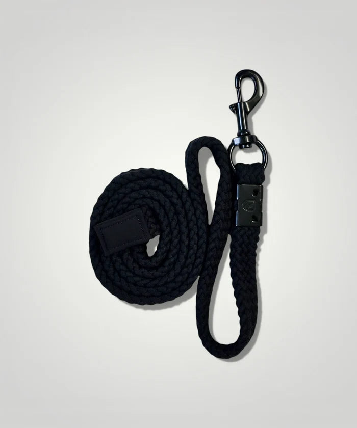 Führstrick schwarz mit Karabinerhaken