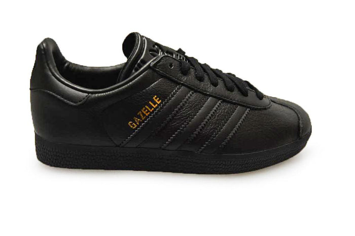 Adidas Gazelle Triple Black Leather Running Trainers BB5497 Unisex-Womens-Adidas-sneakers Foot World