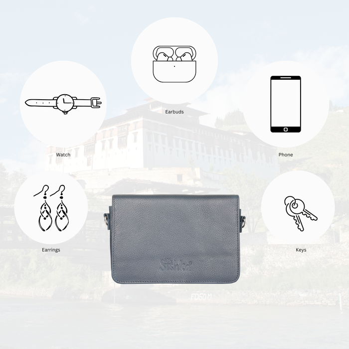 Navy Blue Genuine Leather Sling Crossbody Bag for Travel and Everyday Use-feature image