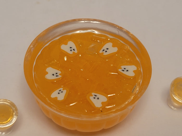 Ghost Orange Punch in Glass Bowl with 8 Glasses