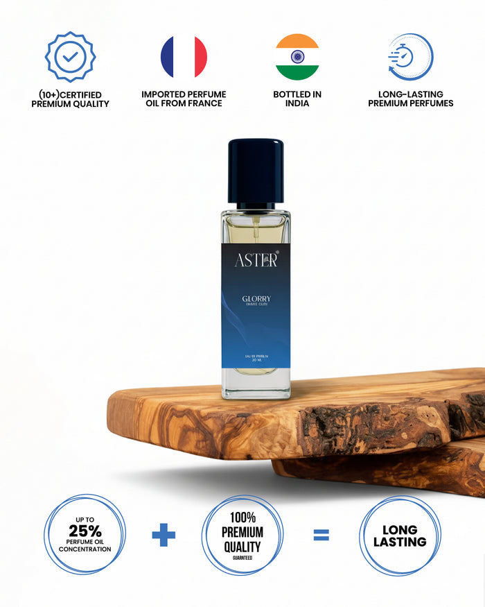 Glory White Oud EDP 20ml perfume bottle