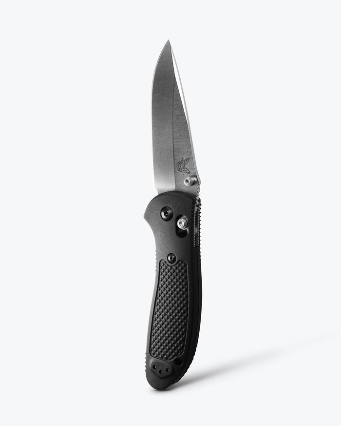 Benchmade Griptilian Black Grivory Drop-point S30V - Vertical Open View | Benchmade Knife Co.