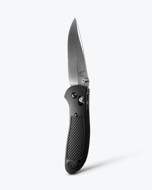 Benchmade Griptilian Black Grivory Drop-point S30V - Vertical Open View | Benchmade Knife Co.