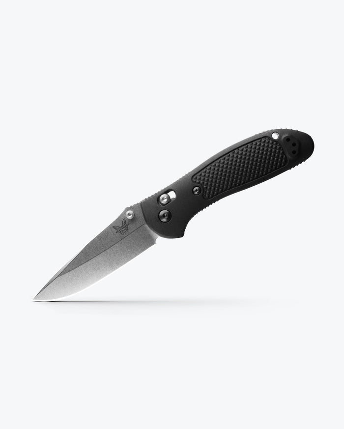 Benchmade Griptilian Black Grivory Drop-point S30V - Angled Open View | Benchmade Knife Co.