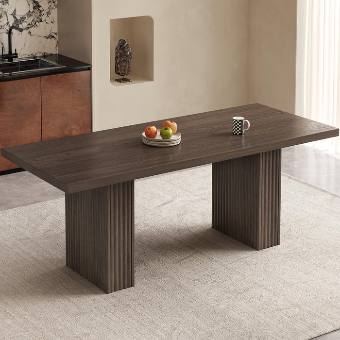 Guyii Modern Farmhouse Kitchen Table - 66.93" Rectangular Dining Table