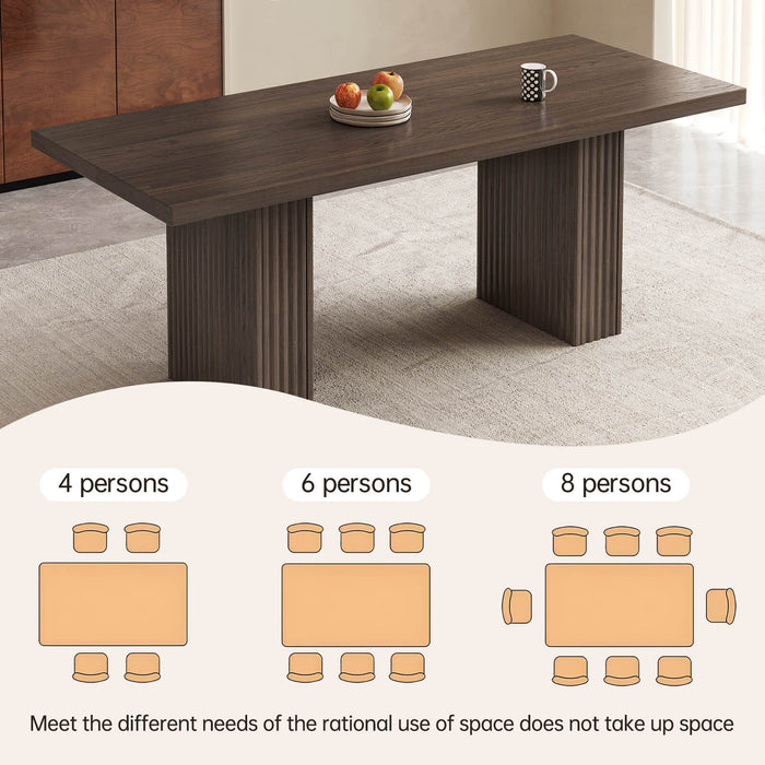 Guyii Modern Farmhouse Kitchen Table - 66.93" Rectangular Dining Table