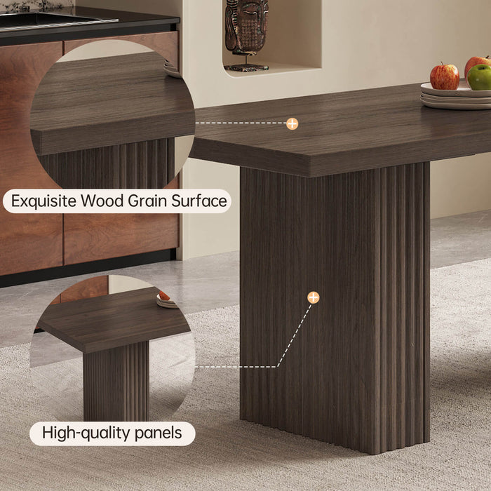 Guyii Modern Farmhouse Kitchen Table - 66.93" Rectangular Dining Table