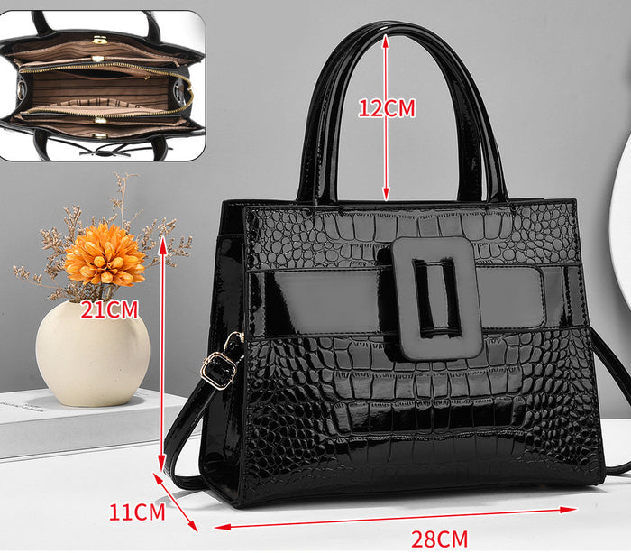 H2048 - Retro Crocodile Pattern Handbag