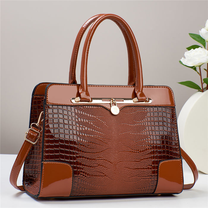 H2052 - Crocodile Pattern Casual Handbag
