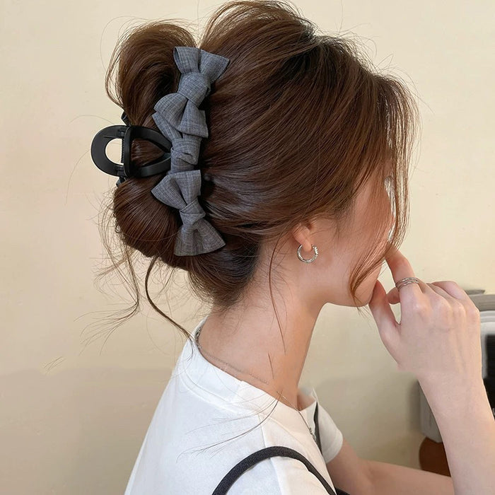 HA286 - Korean Mesh Bow Hair Clip