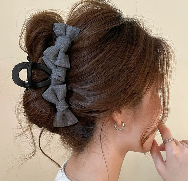 HA286 - Korean Mesh Bow Hair Clip