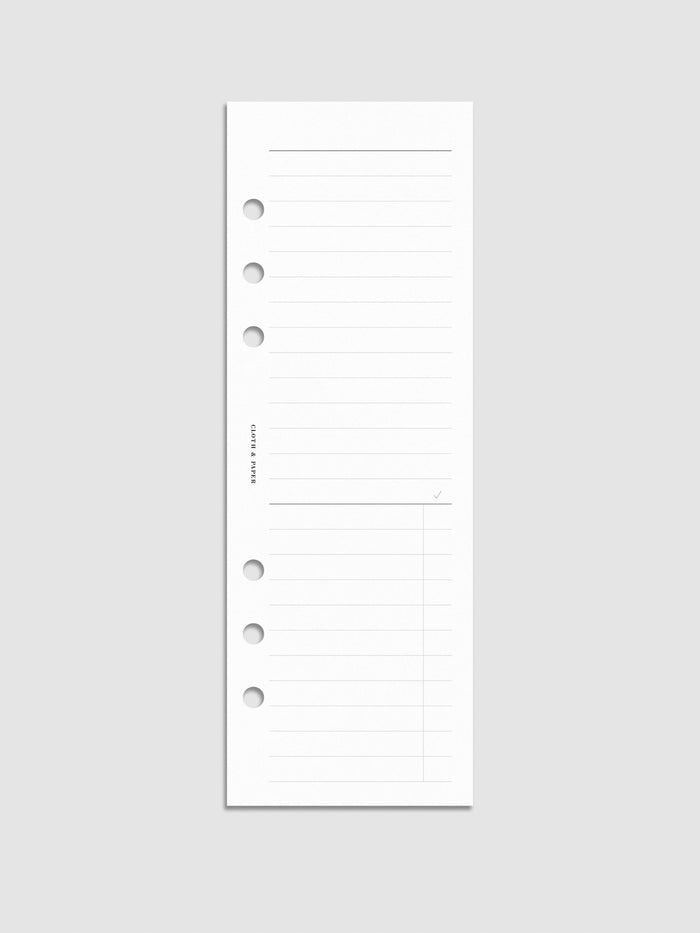 Half Page Ritual Planner Inserts, Cloth and Paper. Digital mockup of insert on a neutral background. Size shown is A5.