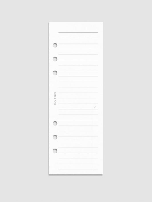 Half Page Ritual Planner Inserts, Cloth and Paper. Digital mockup of insert on a neutral background. Size shown is A5.