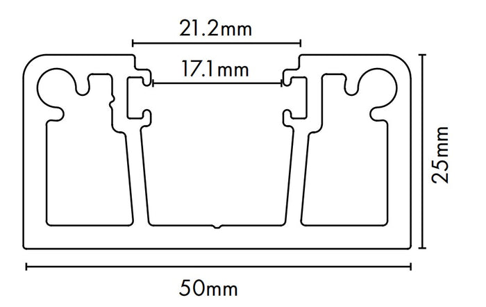 Half Post - 50x25x3mm - 1400mm or 5800mm Long - Image 2