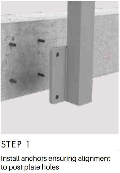 Heavy Duty Face Mount Post - 1500mm Height - Image 6