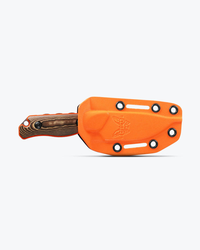 Hidden Canyon Hunter Richlite & G10 Drop-point knife with Orange Sheath - Front View | Benchmade Knife Co.