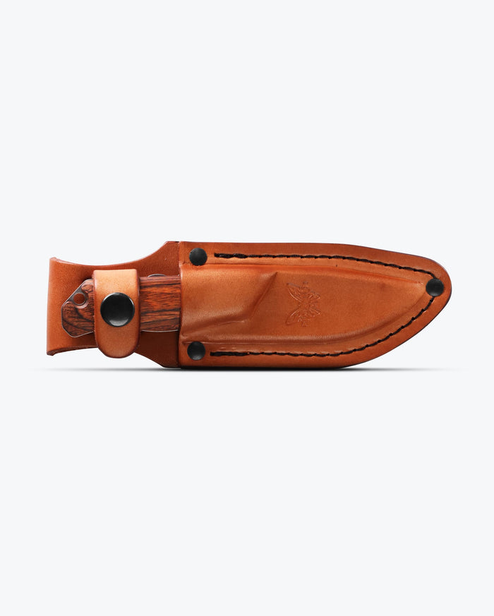 Benchmade Hidden Canyon Hunter Brown Leather Sheath - Front View | Benchmade Knife Co.