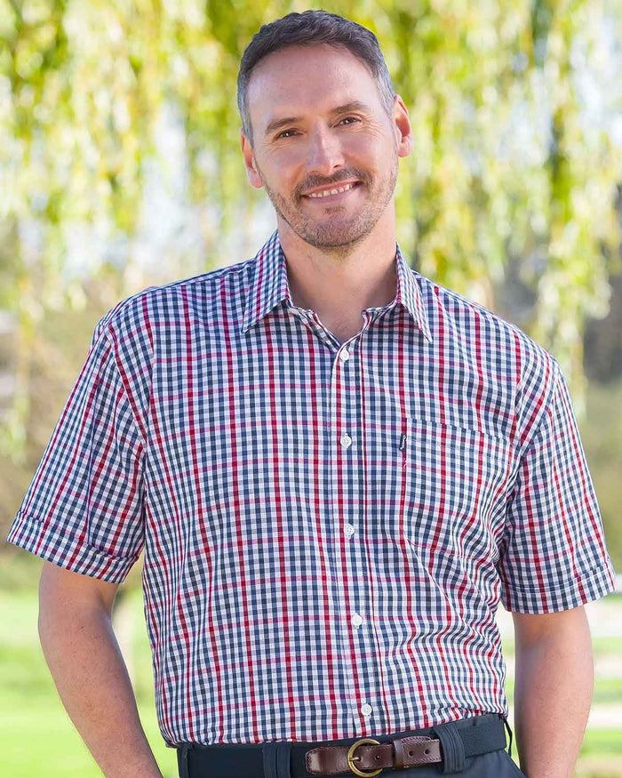 Hyde Mens Short Sleeve Casual Check Shirt - Country Collection