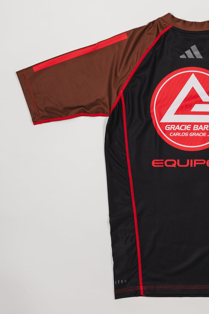 III Stripes Ranked Rashguard by adidas - Brown