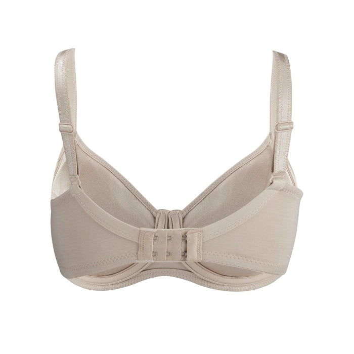 Ivory Underwired Silk and Organic Cotton Full Cup Bra with removable paddings, view 3 – Juliemay Lingerie