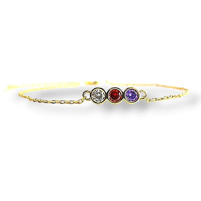 July birthstone bracelet, gold-plated sterling silver, view 2