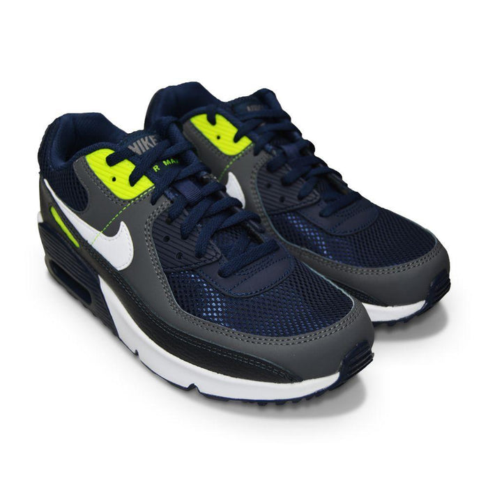 Juniors Nike Air Max 90 GS - DB2614 400 - Obsidian White Iron Grey-Air Max, Junior Footwear, Juniors (3-6), Nike Brands, Nike Junior Footwear-Foot World UK