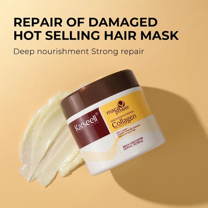 KARSEELL Maca Essence Power Collagen Hair Mask 500 ML & Argan Oil 50 ML Repair Set - DOKAN