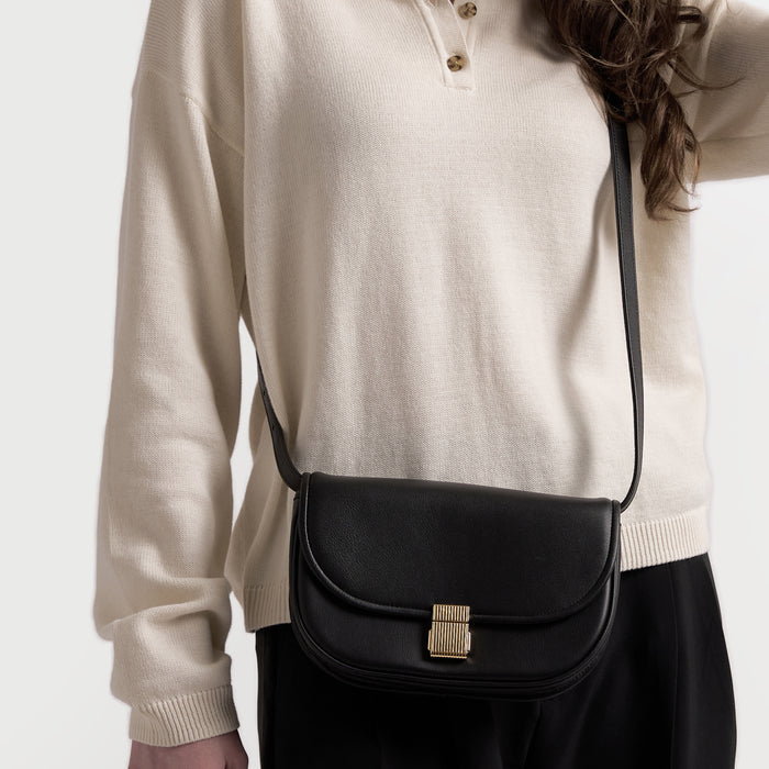 Katy Small Saddle Crossbody Black Onyx