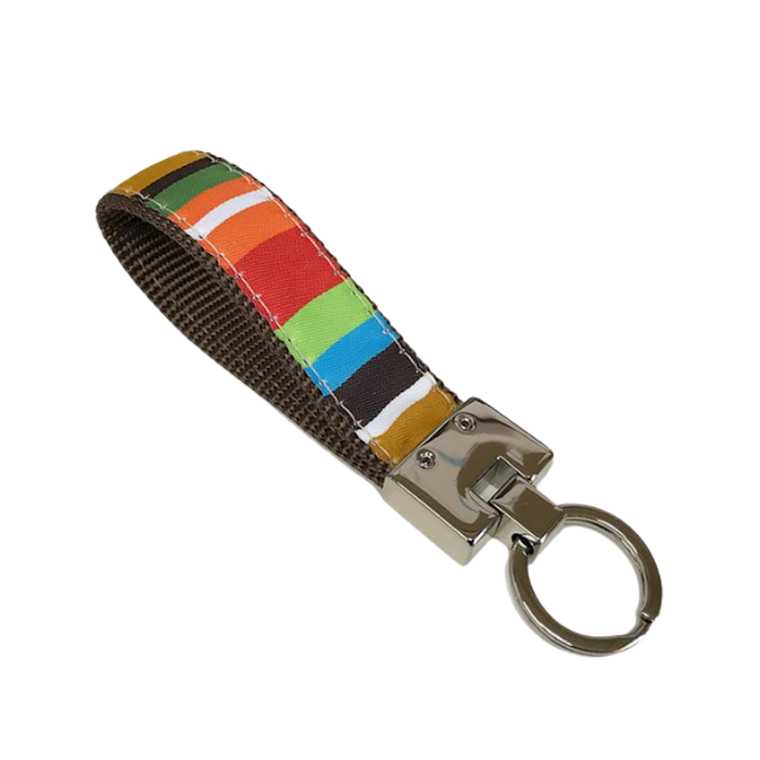 BROWN-STRIPE-DOG-KEY-RING