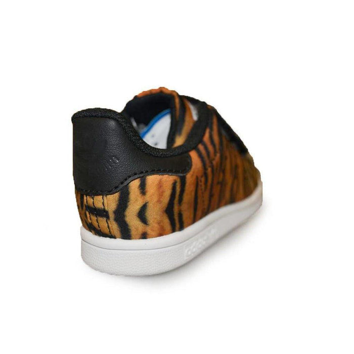 Kids Adidas Stan Smith CF C - AQ2971 - Orange Black Tiger Print Trainers-Adidas Brands, Kids (10-12.5), Stan Smith-Foot World UK