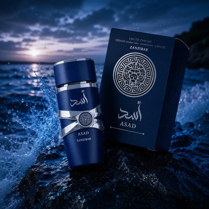 Lattafa Asad Zanzibar Eau de Parfum 100ml perfume bottle