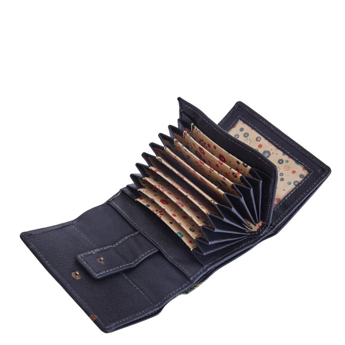 Hand-painted spring bloom mini bifold wallet for everyday carry-card cases