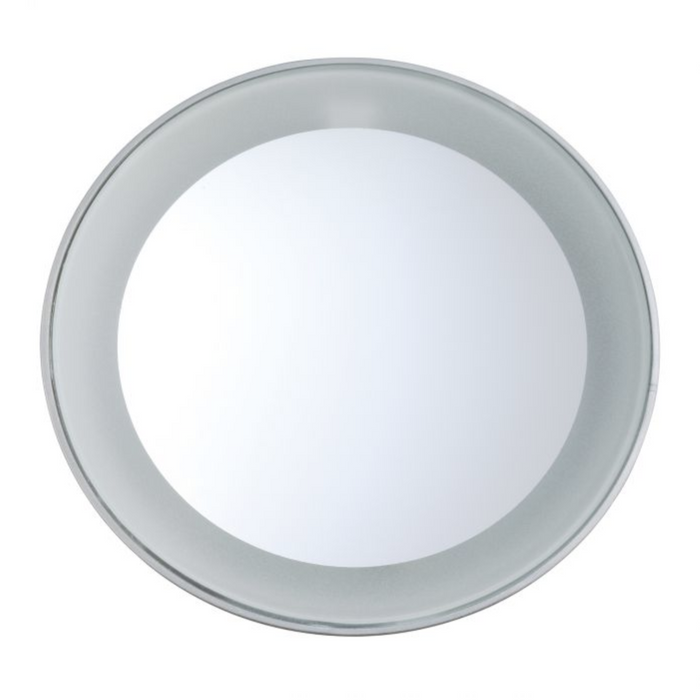 LED 15X Lighted Mirror | Tweezerman with bright illuminated ring for detailed skincare and makeup application, designed to enhance beauty routines.