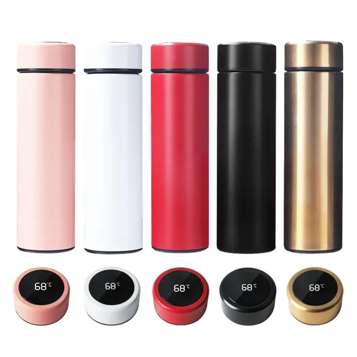 LED Digital Temperature Display Water Bottle Multi Color