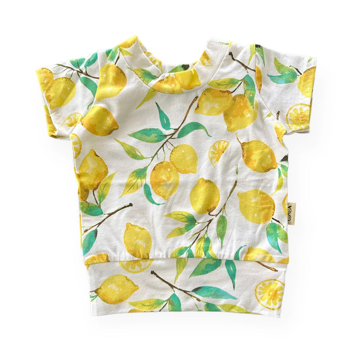Lemons on White Summer Lounge Top