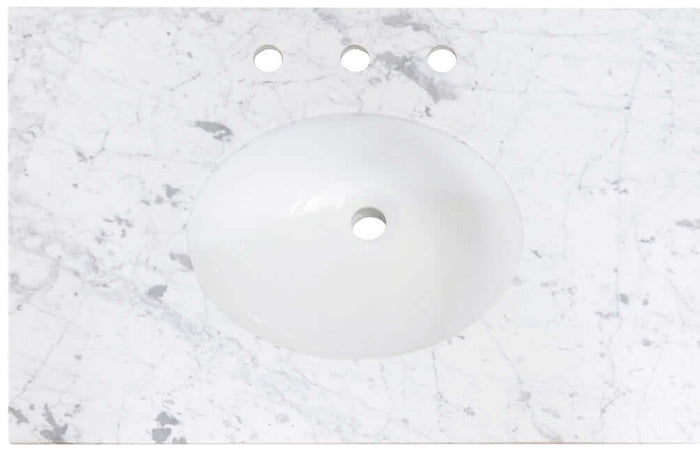 Lily 18" x 15" Oval White Finish Ceramic Undermount Sink - Altair Design