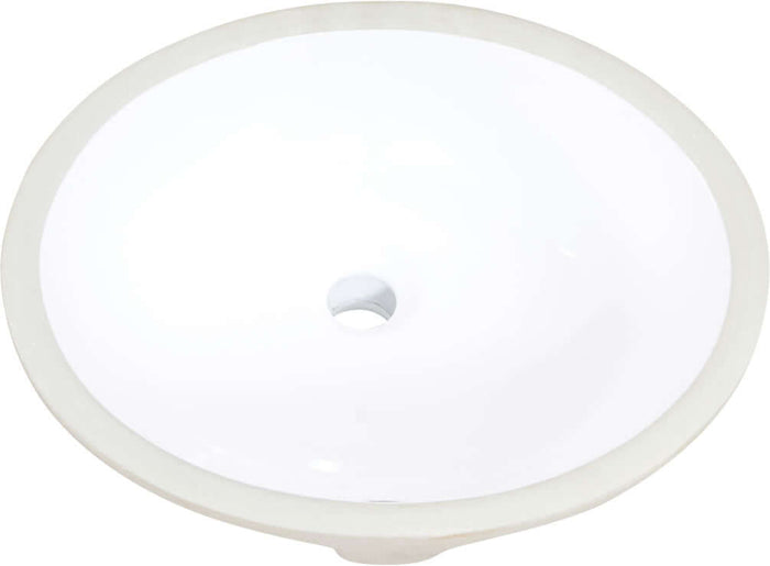 Lily 18" x 15" Oval White Finish Ceramic Undermount Sink - Altair Design