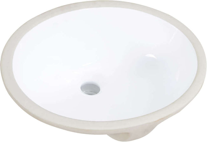 Lily 18" x 15" Oval White Finish Ceramic Undermount Sink - Altair Design