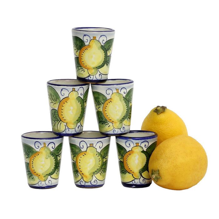 LIMONCELLO: Limoncello Shot Cups 2 Oz. (Set of six.)