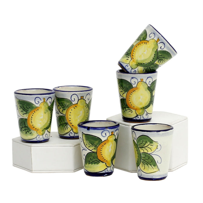 LIMONCELLO: Limoncello Shot Cups 2 Oz. (Set of six.)