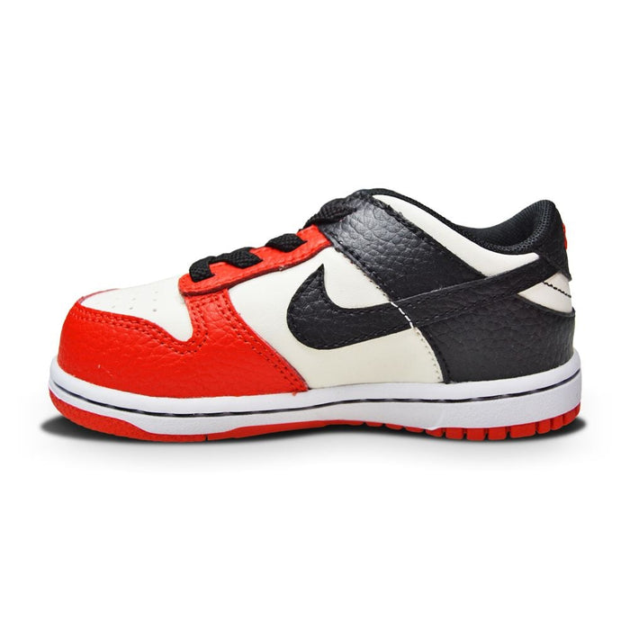 Little Kids Nike Dunk Low "75th Anniversary Bulls" DC9562 100 Sail Black Red-Juniors-Nike-195244241200-sneakers Foot World