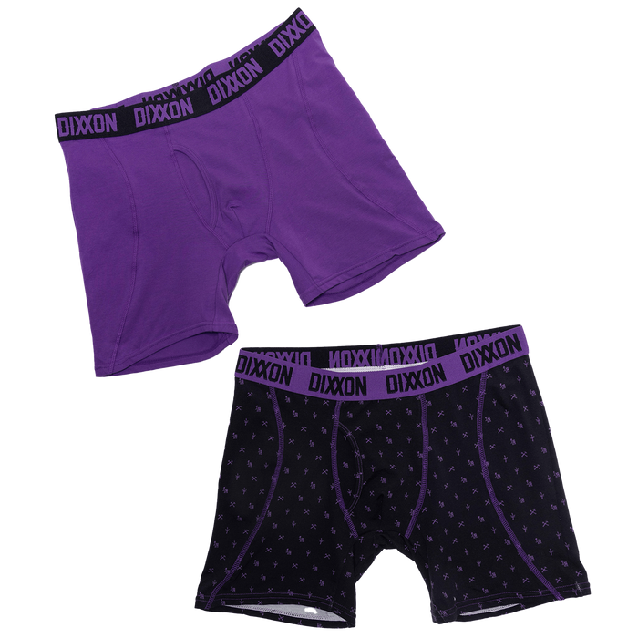 Lowrider Cotton Stretch 2pk Boxer Briefs - Purple & Black